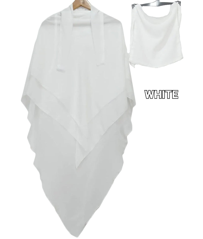 3 layer khimmer hijab (Off White)