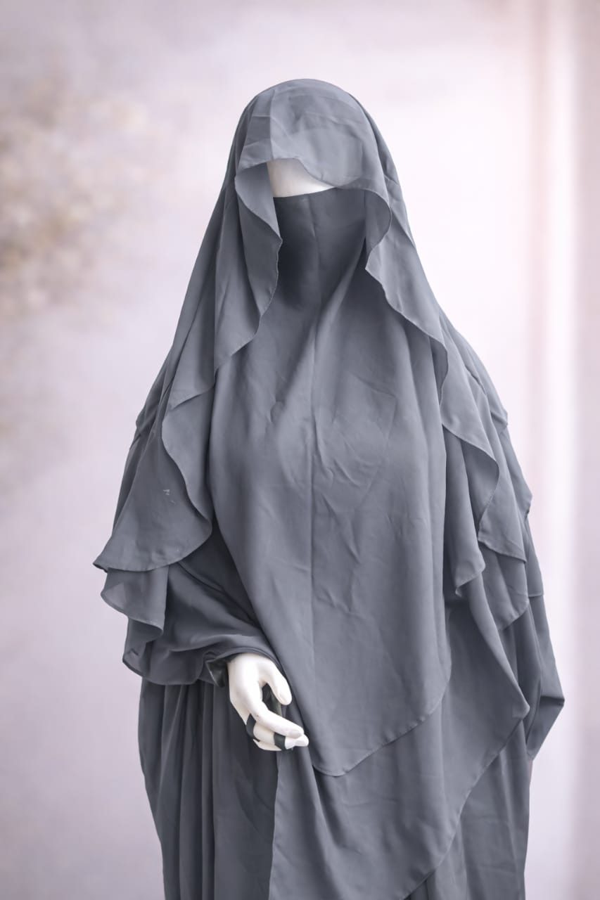 2 layer princes hijab (Gray)