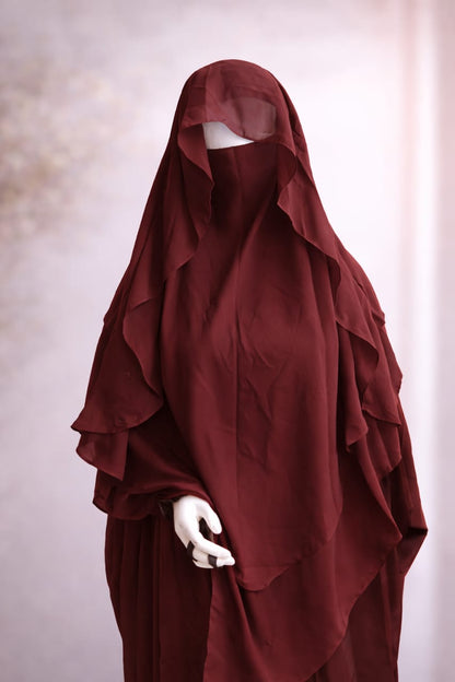 2 layer princes hijab (Mehroon)