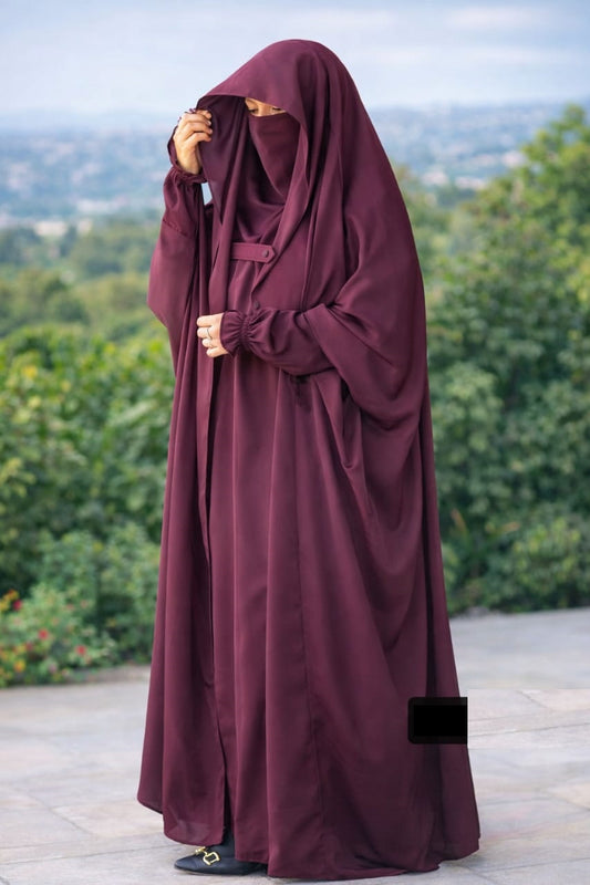 Saudi Jalbab Abaya (Red Rose)