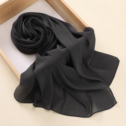 Premium Plain Chiffon Staller (Black)