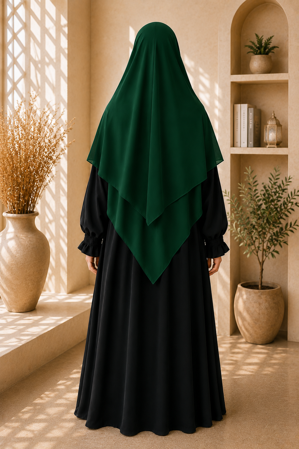 2 layer princes hijab (D-GREEN)