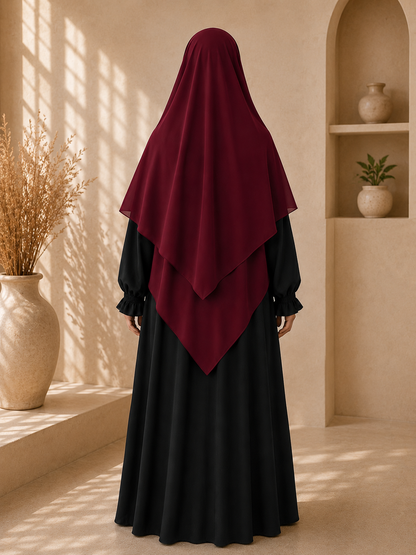 2 layer princes hijab (Mehroon)