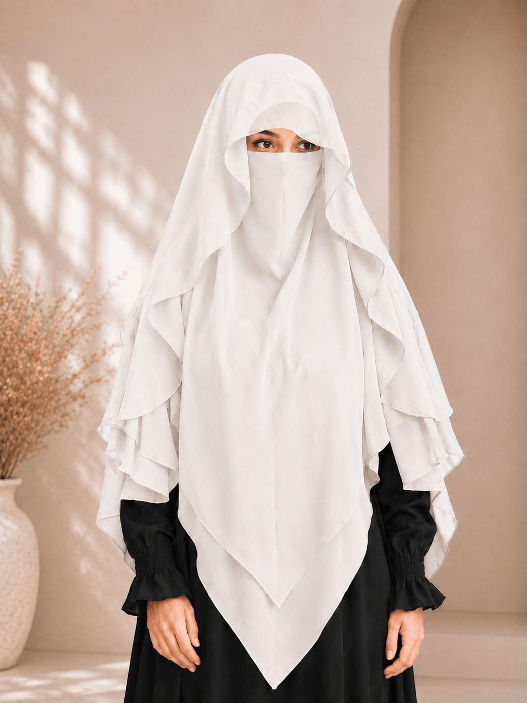 2 layer princes hijab (Off White)
