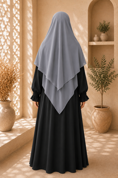 2 layer princes hijab (Gray)