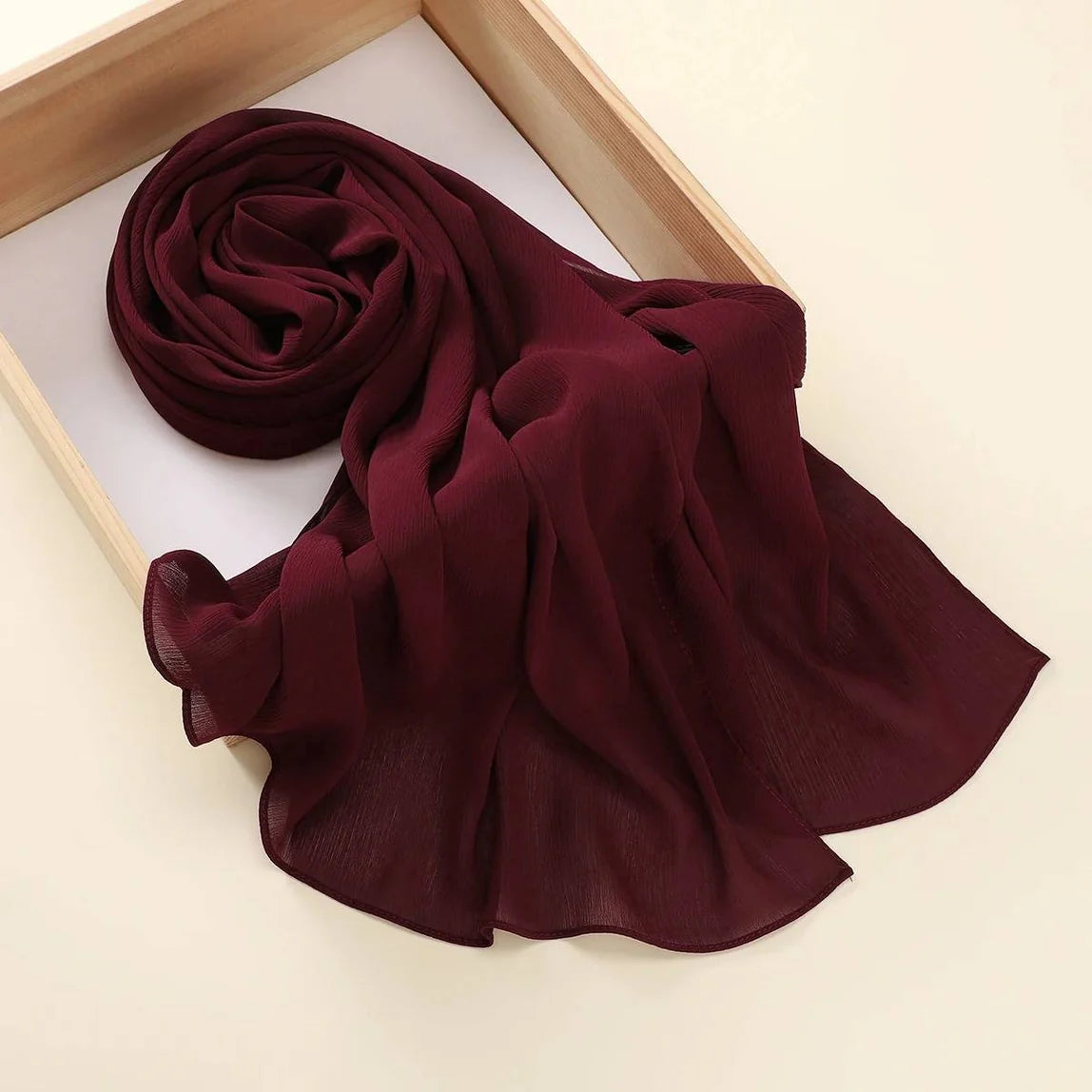 Premium Plain Chiffon Staller (Mehroon)