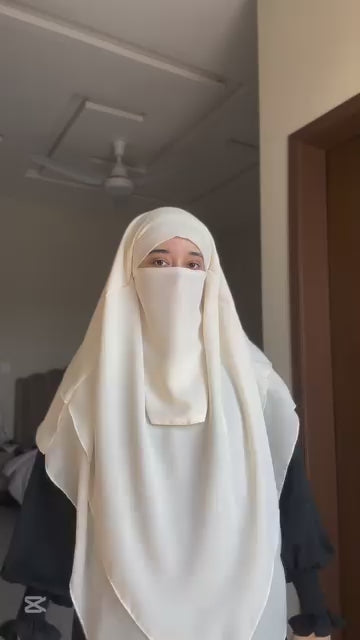 3 layer khimmer hijab (D-Green)