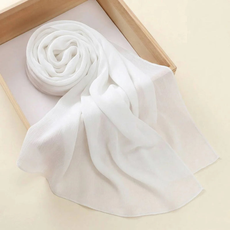 Premium Plain Chiffon Staller (White)